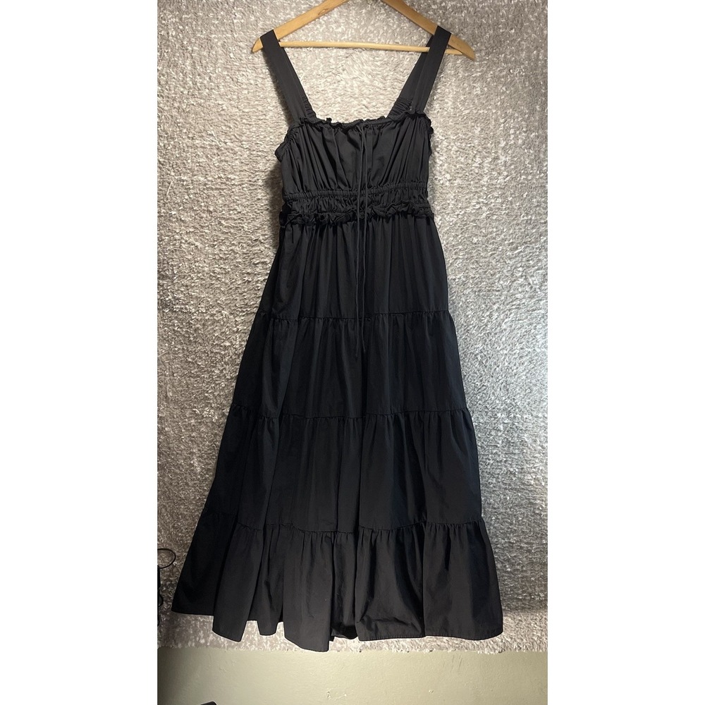 J.Crew Sleeveless Smoked Tiered Midi Dress S Bohemian Whimsical Coastal